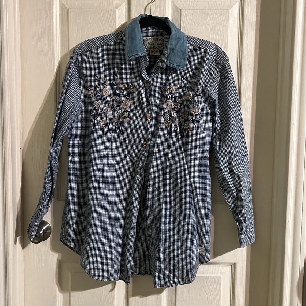 Vintage Embroidered button up
